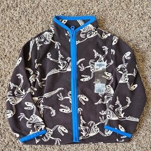 OshKosh B'gosh Brown Fleece Jacket with Dinosaur Print
